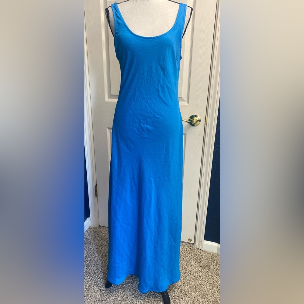 Casual Blue Sleeveless Maxi Dress